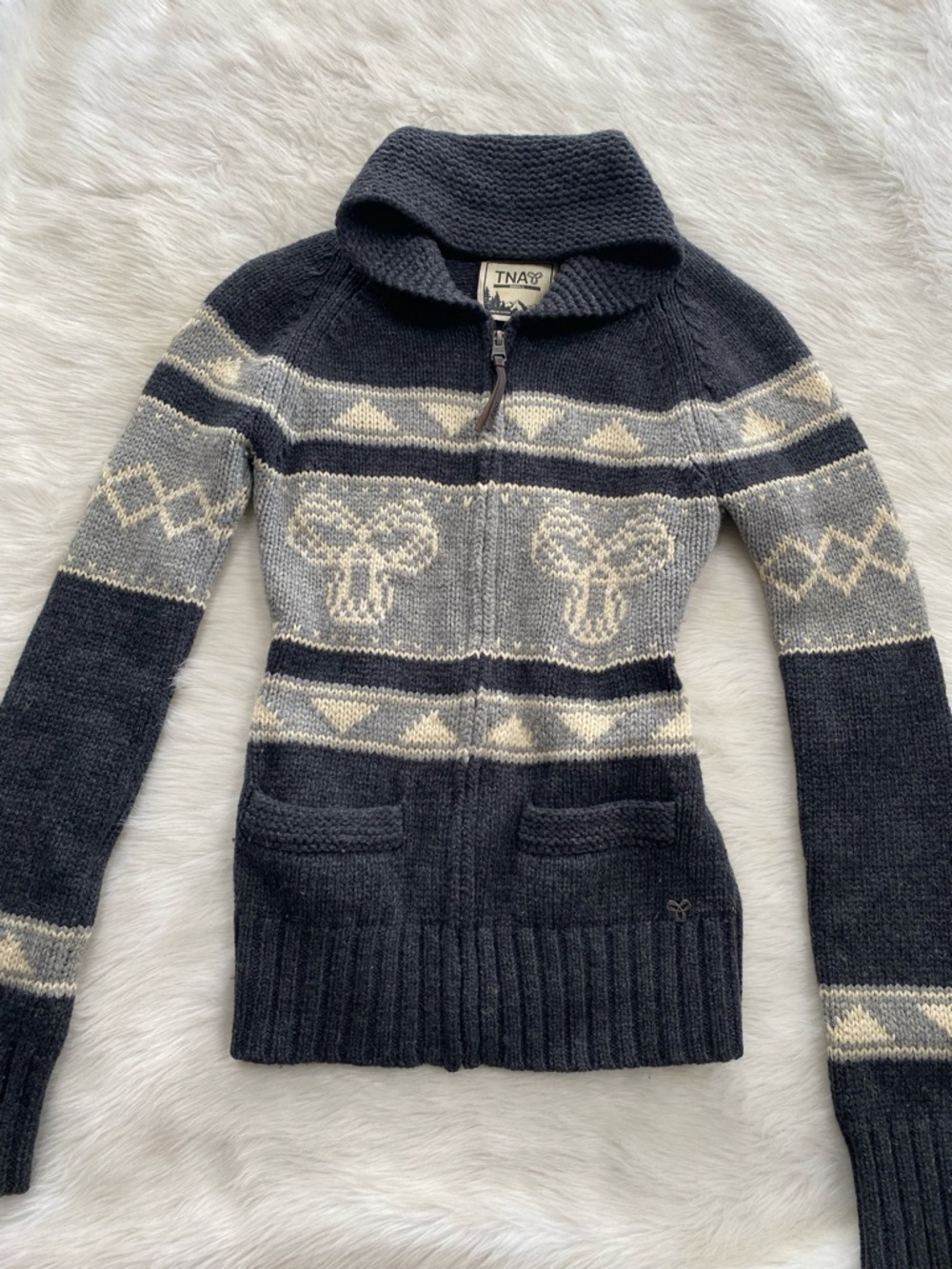 Vintage TNA Aritzia Y2K Wool Zip Up